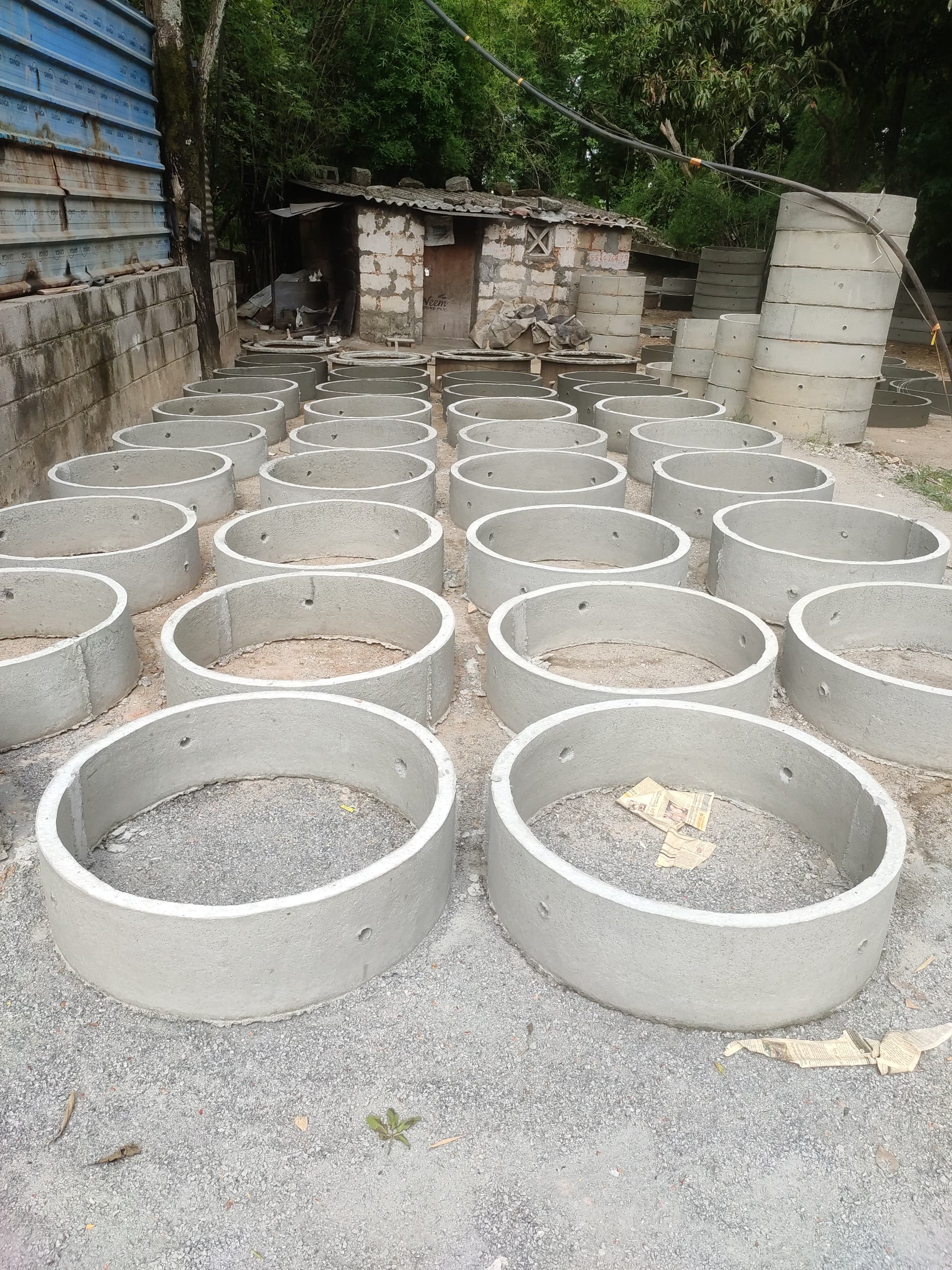 Manufactured 3 feet diameter RCC rings at the Jayaram RCC Products factory